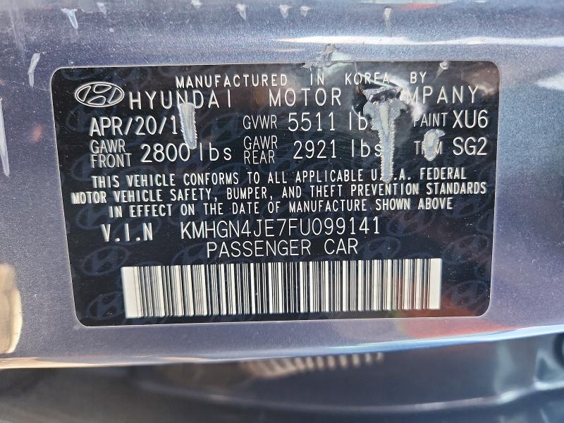 Продажа на аукционе авто 2015 Hyundai Genesis, vin: KMHGN4JE7FU099141, номер лота: 48258086