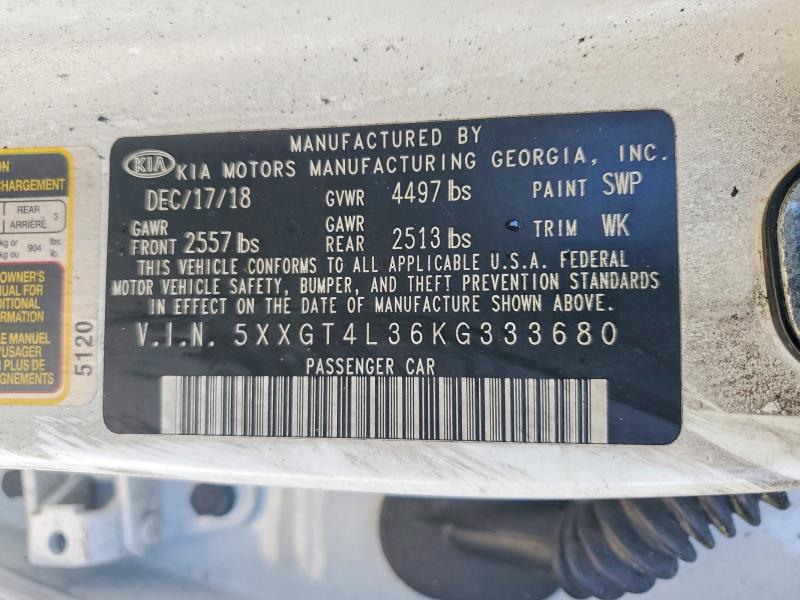 Продаж на аукціоні авто 2019 Kia Optima, vin: 5XXGT4L36KG333680, номер лоту: 48681596