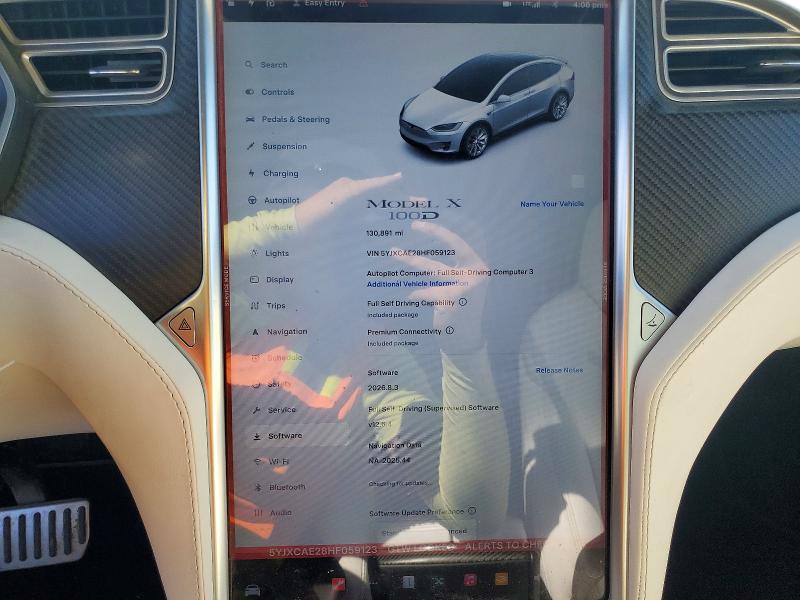 49493556 :رقم المزاد ، 5YJXCAE28HF059123 vin ، 2017 Tesla Model X مزاد بيع
