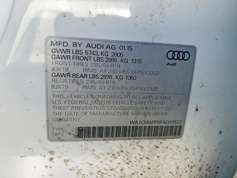 Auction sale of the 2015 Audi Q5, vin: WA1CMAFP8FA093522, lot number: 47704076