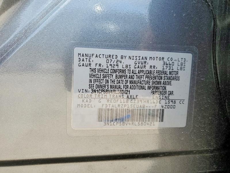 Aukcja sprzedaży 2024 Nissan Kicks, vin: 3N1CP5BV4RL580421, numer aukcji: 50530746
