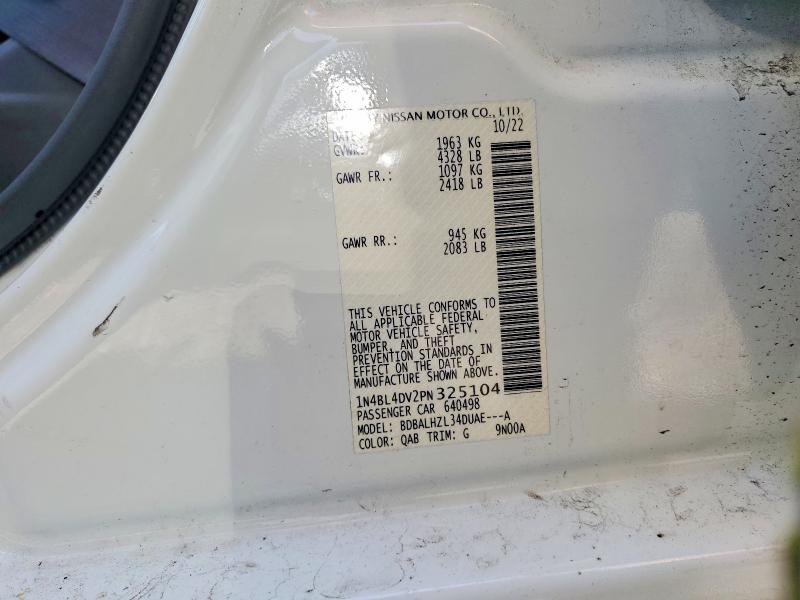 48675276 :رقم المزاد ، 1N4BL4DV2PN325104 vin ، 2023 Nissan Altima مزاد بيع