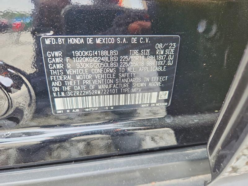 2024 Honda Hr-v მანქანა იყიდება აუქციონზე, vin: 3CZRZ2H52RM722101, აუქციონის ნომერი: 49546006