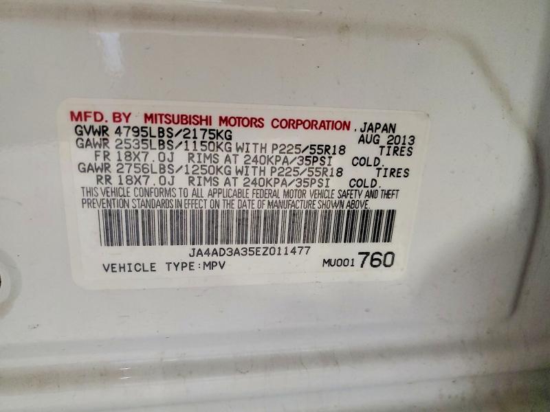 Aukcja sprzedaży 2014 Mitsubishi Outlander, vin: JA4AD3A35EZ011477, numer aukcji: 50195576