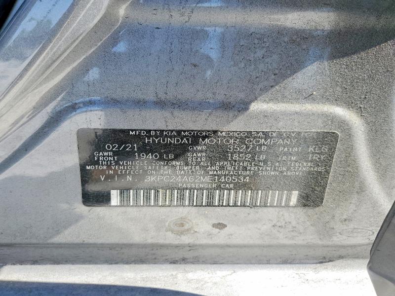 Aukcja sprzedaży 2021 Hyundai Accent, vin: 3KPC24A62ME140534, numer aukcji: 50579776