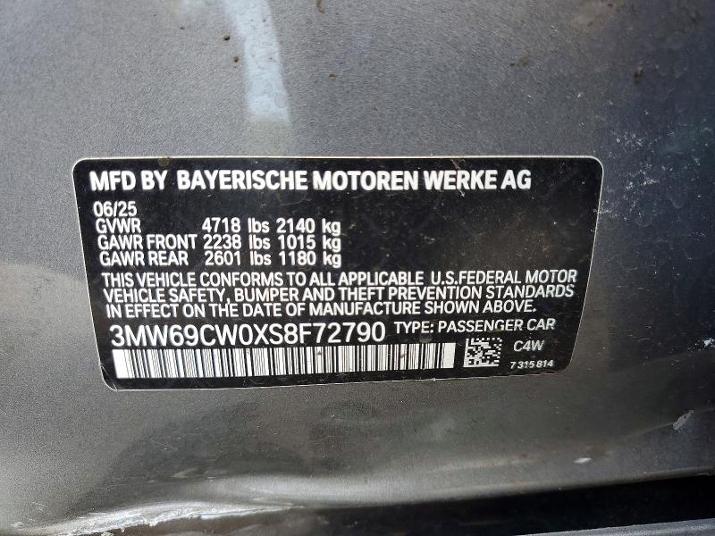 Aukcja sprzedaży 2025 Bmw 330i, vin: 3MW69CW0XS8F72790, numer aukcji: 51159976