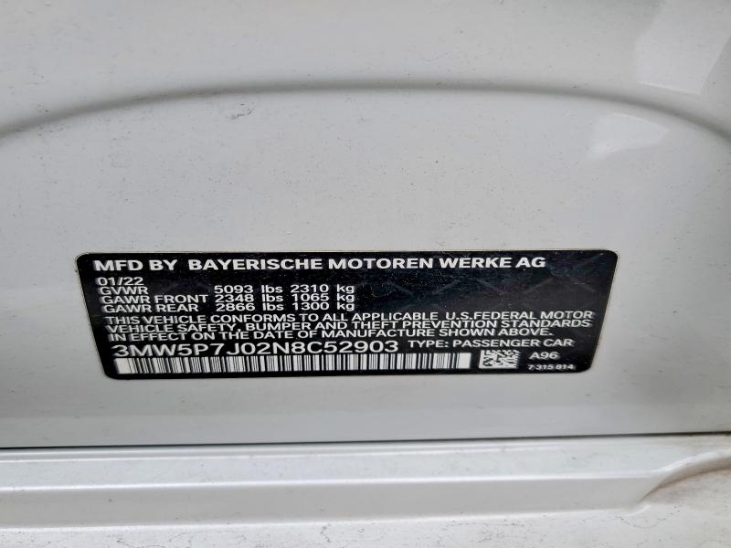 Продажа на аукционе авто 2022 Bmw 330e, vin: 3MW5P7J02N8C52903, номер лота: 50196116
