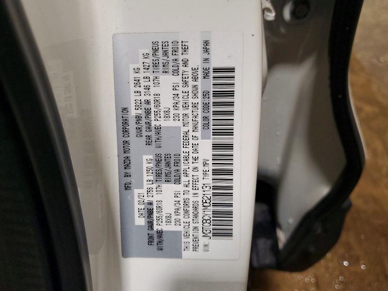51616766 :رقم المزاد ، JM3TCBCY1M0521131 vin ، 2021 Mazda Cx-9 مزاد بيع