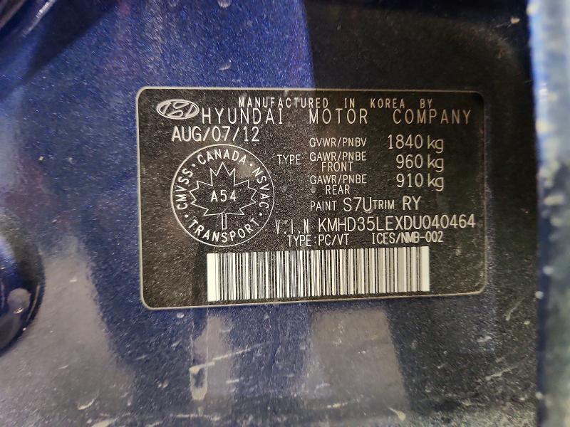 Продажа на аукционе авто 2013 Hyundai Elantra Gt, vin: KMHD35LEXDU040464, номер лота: 50262456