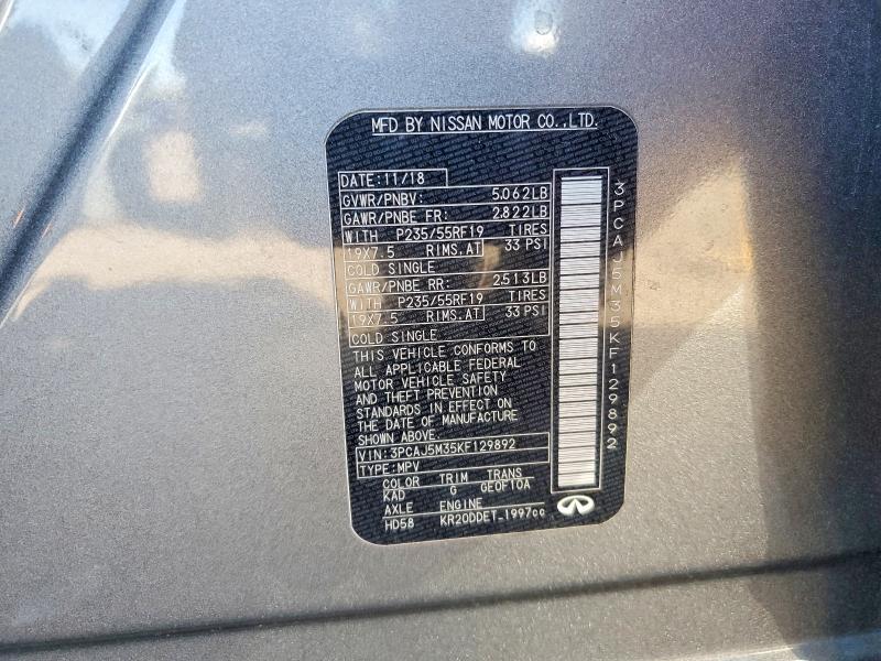 Продажа на аукционе авто 2019 Infiniti Qx50, vin: 3PCAJ5M35KF129892, номер лота: 48492626