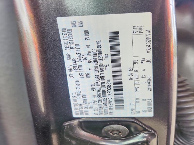 49630026 :رقم المزاد ، 1FTEW1CPXFFC86514 vin ، 2015 Ford F150 مزاد بيع