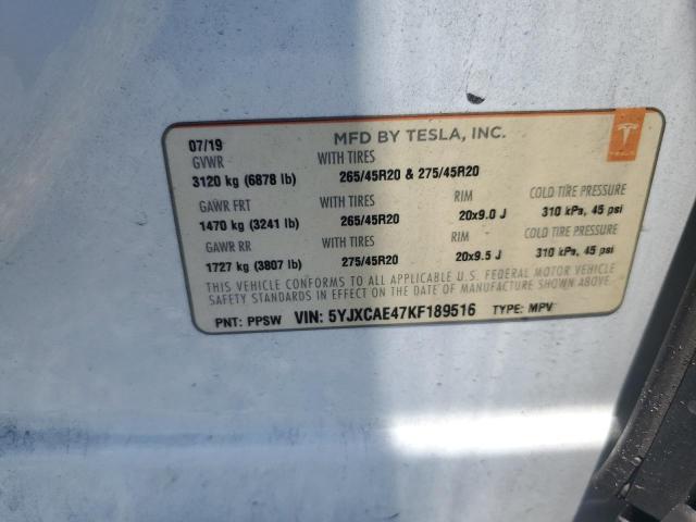 Продажа на аукционе авто 2019 Tesla Model X, vin: 5YJXCAE47KF189516, номер лота: 50174106