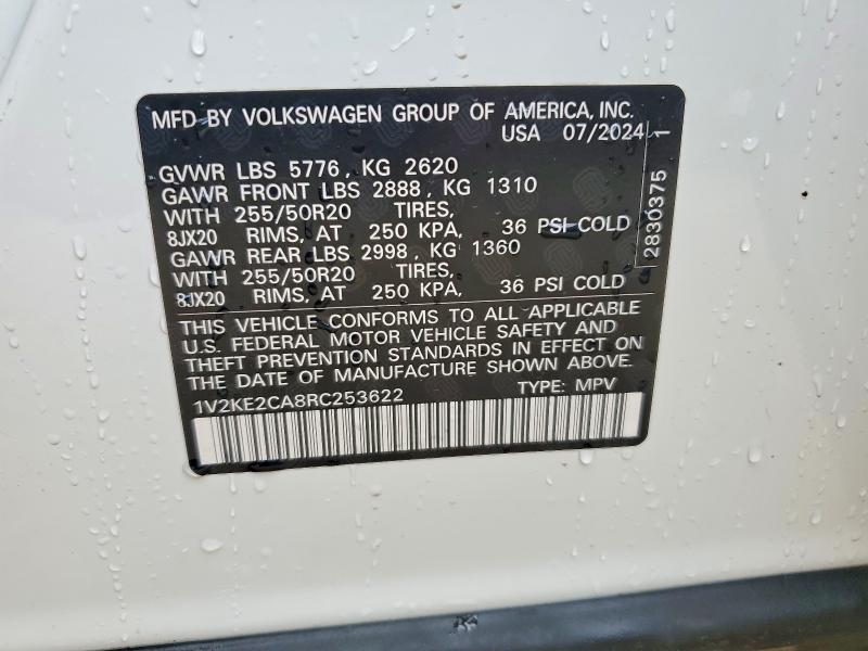 Aukcja sprzedaży 2024 Volkswagen Atlas Cross Sport, vin: 1V2KE2CA8RC253622, numer aukcji: 50926036
