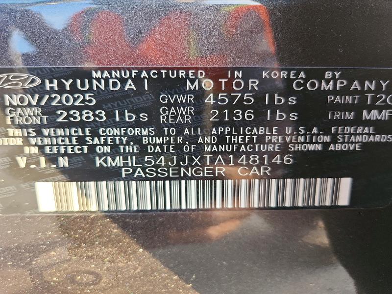 2026 Hyundai Sonata Hybrid მანქანა იყიდება აუქციონზე, vin: KMHL54JJXTA148146, აუქციონის ნომერი: 51255656