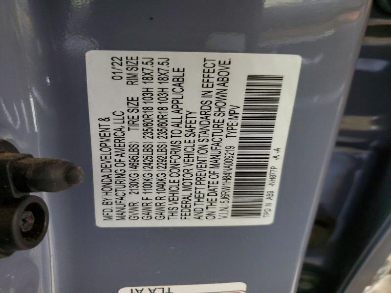 49336586 :رقم المزاد ، 5J6RW1H84NA009219 vin ، 2022 Honda Cr-v مزاد بيع