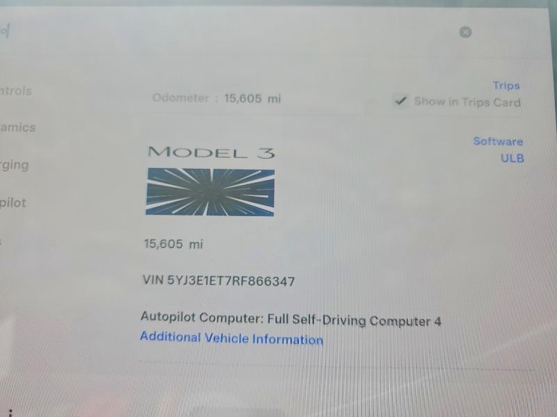 2024 Tesla Model 3 მანქანა იყიდება აუქციონზე, vin: 5YJ3E1ET7RF866347, აუქციონის ნომერი: 49339266