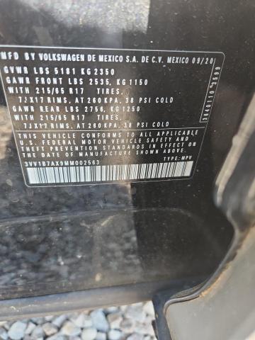 2021 Volkswagen Tiguan მანქანა იყიდება აუქციონზე, vin: 3VV1B7AX9MM002563, აუქციონის ნომერი: 49741936