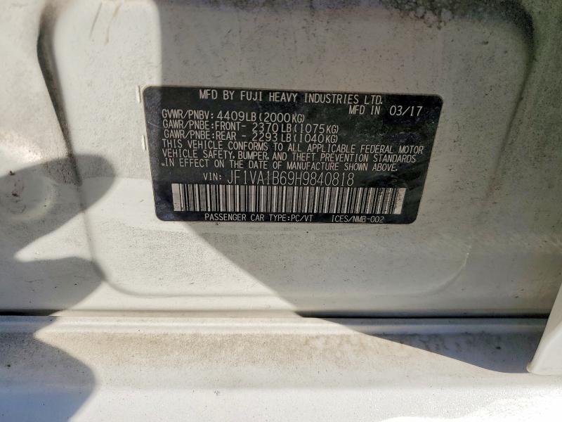 Продаж на аукціоні авто 2017 Subaru Wrx, vin: JF1VA1B69H9840818, номер лоту: 49271266