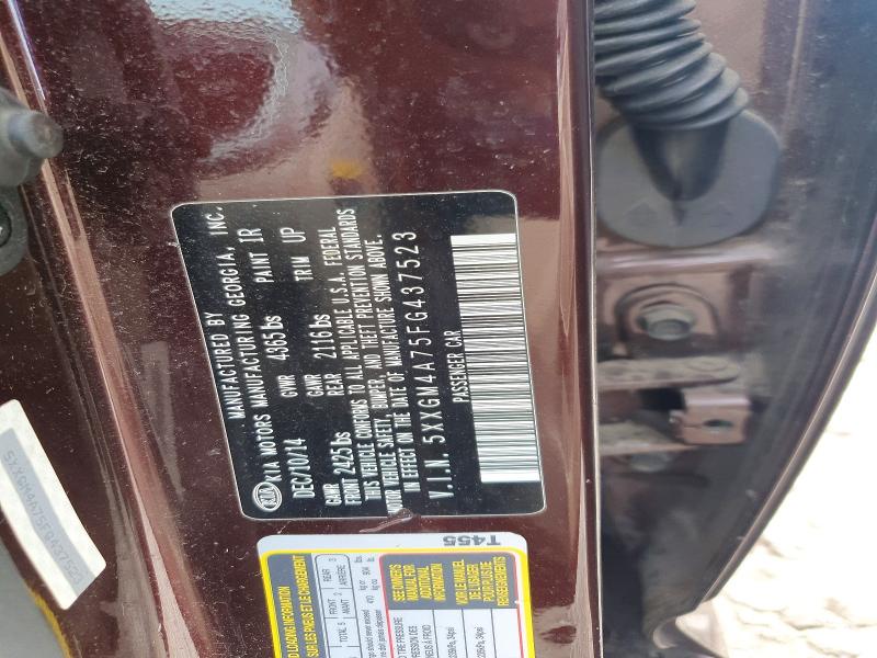 51514166 :رقم المزاد ، 5XXGM4A75FG437523 vin ، 2015 Kia Optima مزاد بيع