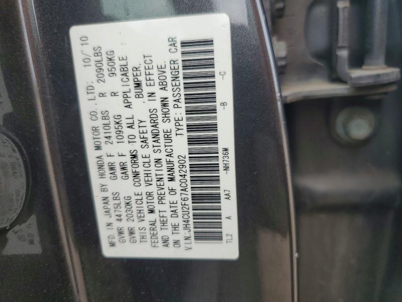 Aukcja sprzedaży 2010 Acura Tsx, vin: JH4CU2F67AC042902, numer aukcji: 50293496