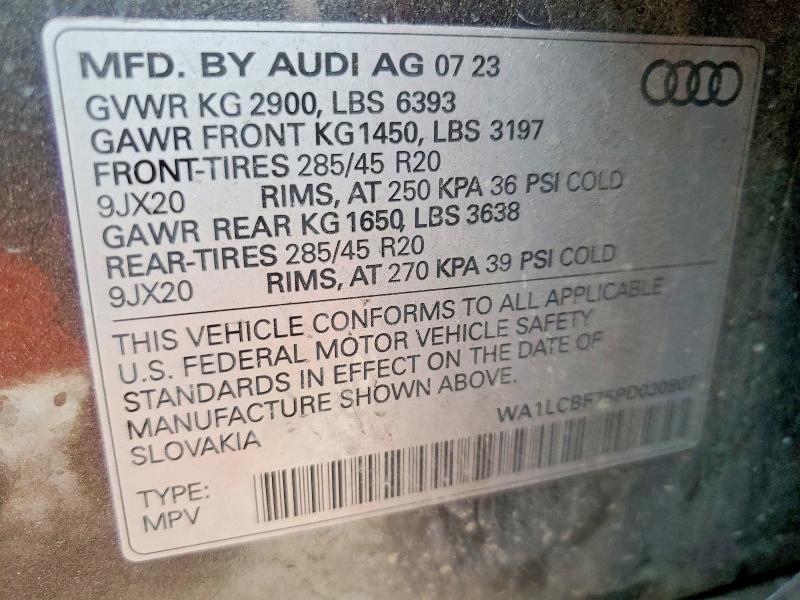 Aukcja sprzedaży 2023 Audi Q7, vin: WA1LCBF75PD030807, numer aukcji: 51488766
