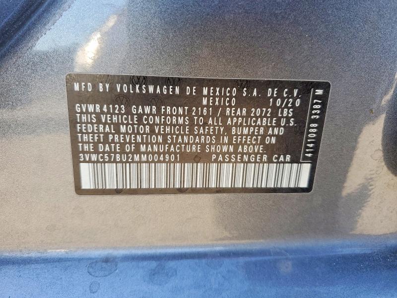 Продажа на аукционе авто 2021 Volkswagen Jetta, vin: 3VWC57BU2MM004901, номер лота: 49293646
