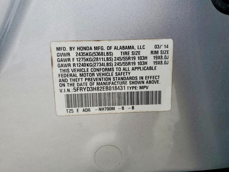 Aukcja sprzedaży 2014 Acura Mdx, vin: 5FRYD3H82EB018431, numer aukcji: 51765336