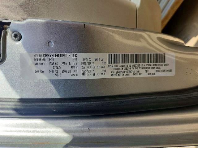 Продаж на аукціоні авто 2010 Chrysler Town And Country, vin: 2A4RR5DX5AR289718, номер лоту: 45560876