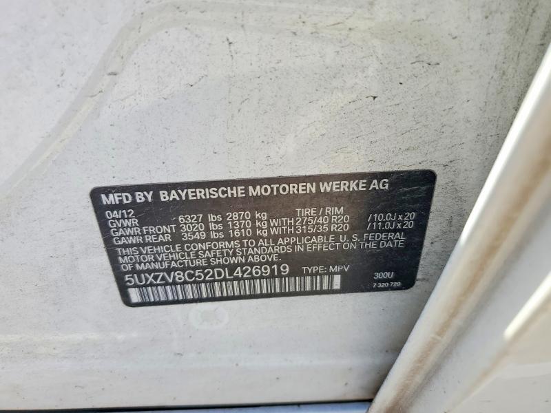 50005206 :رقم المزاد ، 5UXZV8C52DL426919 vin ، 2013 Bmw X5 مزاد بيع