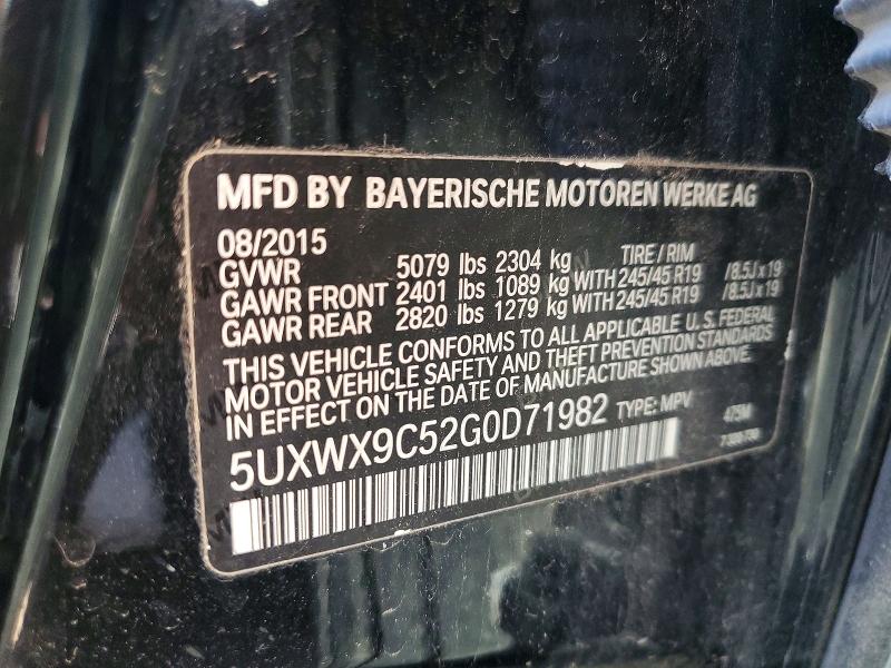 Aukcja sprzedaży 2016 Bmw X3, vin: 5UXWX9C52G0D71982, numer aukcji: 48448896