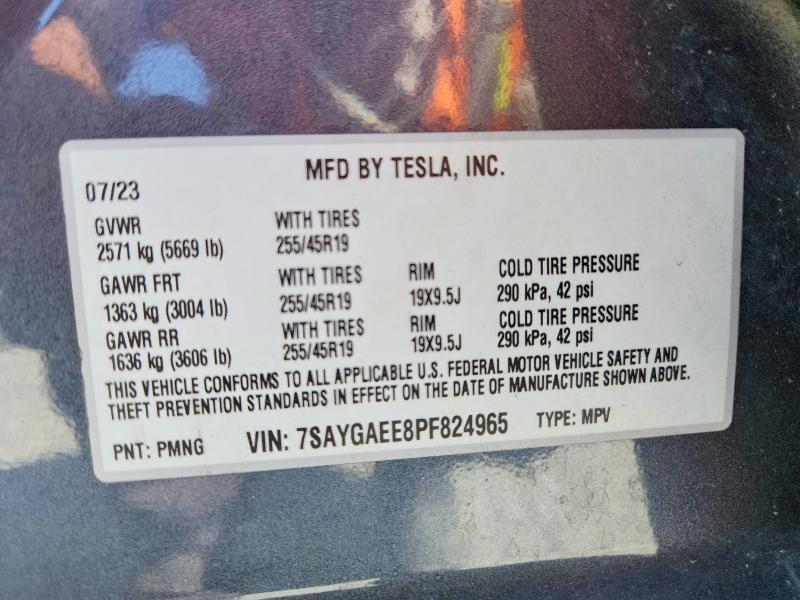Aukcja sprzedaży 2023 Tsmr Model S, vin: 7SAYGAEE8PF824965, numer aukcji: 50497866