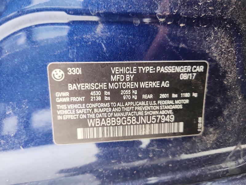Продажа на аукционе авто 2018 Bmw 330, vin: WBA8B9G58JNU57949, номер лота: 49715566