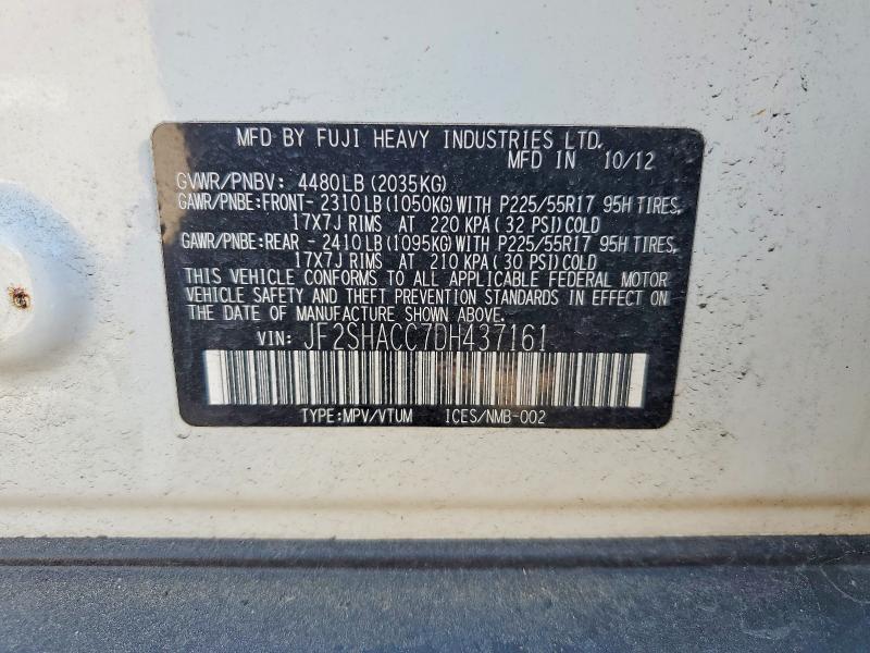 49902436 :رقم المزاد ، JF2SHACC7DH437161 vin ، 2013 Subaru Forester مزاد بيع