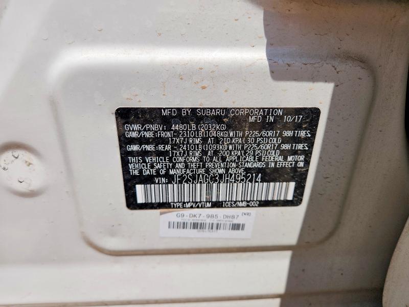 Продаж на аукціоні авто 2018 Subaru Forester, vin: JF2SJAGC3JH495214, номер лоту: 51861646