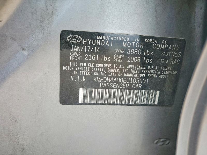 Продаж на аукціоні авто 2014 Hyundai Elantra, vin: KMHDH4AH0EU105901, номер лоту: 51290596