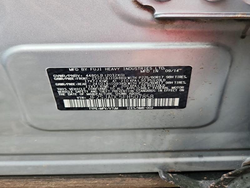 2015 Subaru Forester მანქანა იყიდება აუქციონზე, vin: JF2SJADC5FH507858, აუქციონის ნომერი: 48284686