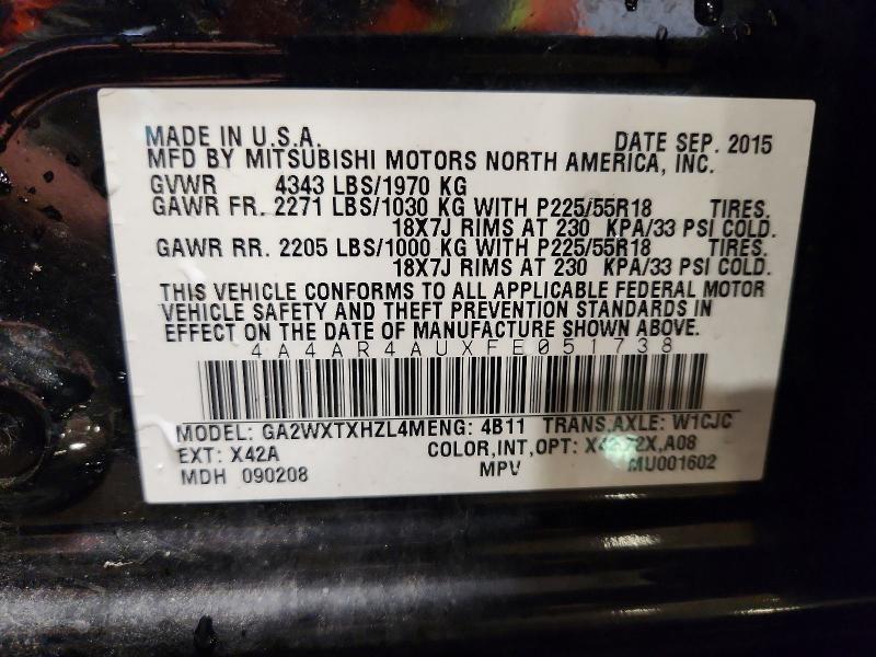 Продаж на аукціоні авто 2015 Mitsubishi Outlander Sport, vin: 4A4AR4AUXFE051738, номер лоту: 51267116