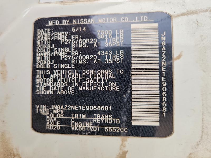 79101005 :رقم المزاد ، JN8AZ2NE1E9068681 vin ، 2014 Infiniti Qx80 مزاد بيع