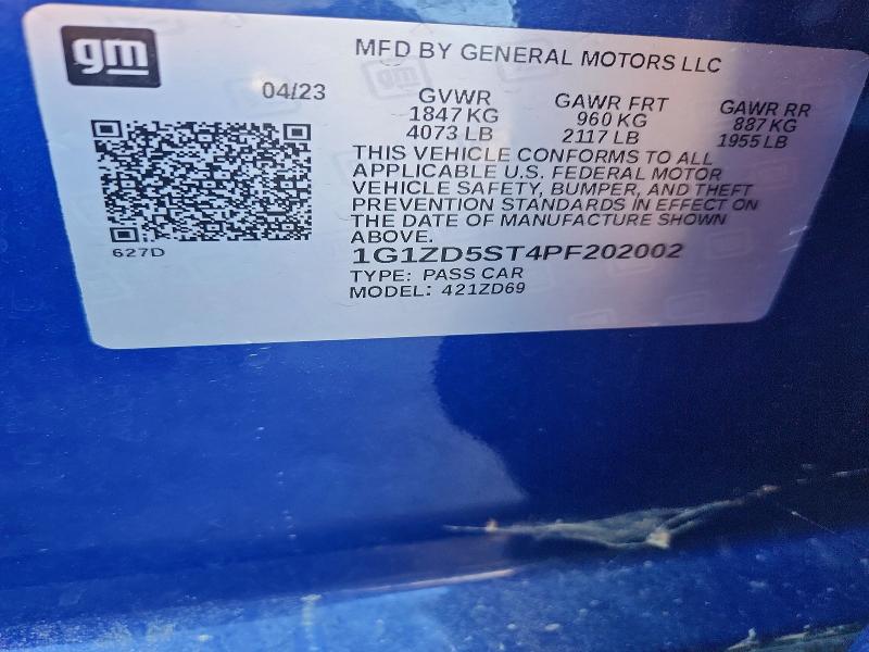49445286 :رقم المزاد ، 1G1ZD5ST4PF202002 vin ، 2023 Chevrolet Malibu مزاد بيع