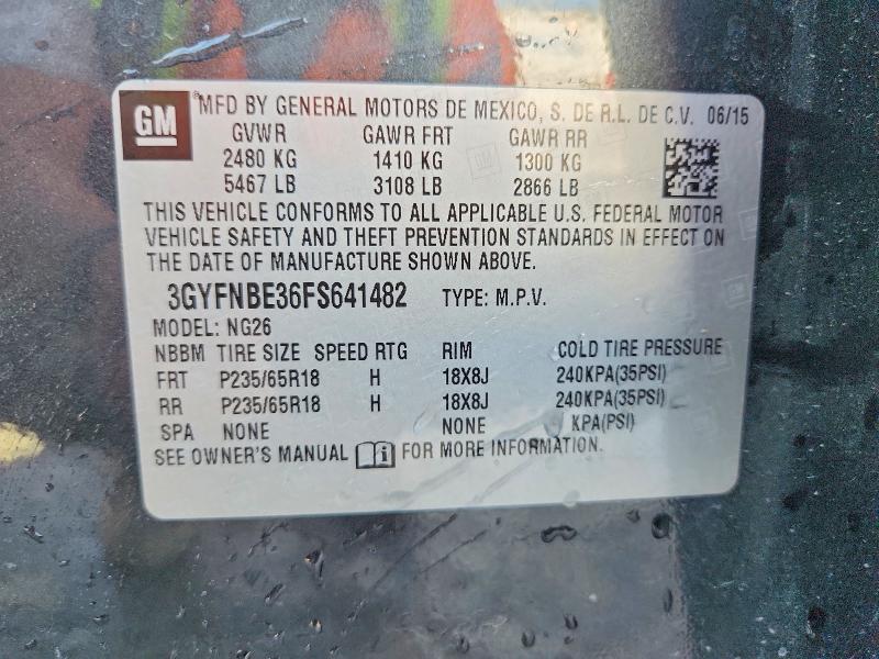 2015 Cadillac Srx მანქანა იყიდება აუქციონზე, vin: 3GYFNBE36FS641482, აუქციონის ნომერი: 49185826