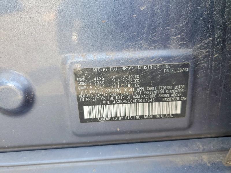 Продажа на аукционе авто 2013 Subaru Legacy, vin: 4S3BMBC64D3037646, номер лота: 46766336