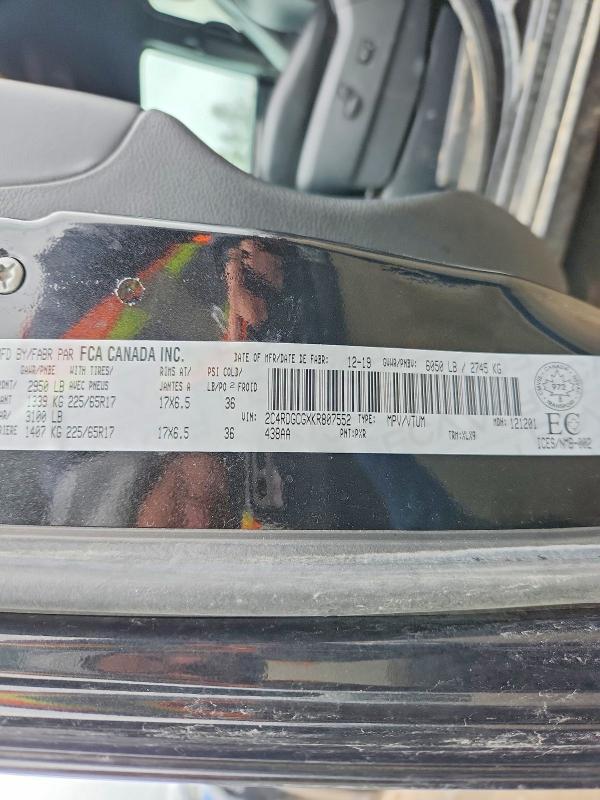Продажа на аукционе авто 2019 Dodge Grand Caravan, vin: 2C4RDGCGXKR807552, номер лота: 47920686