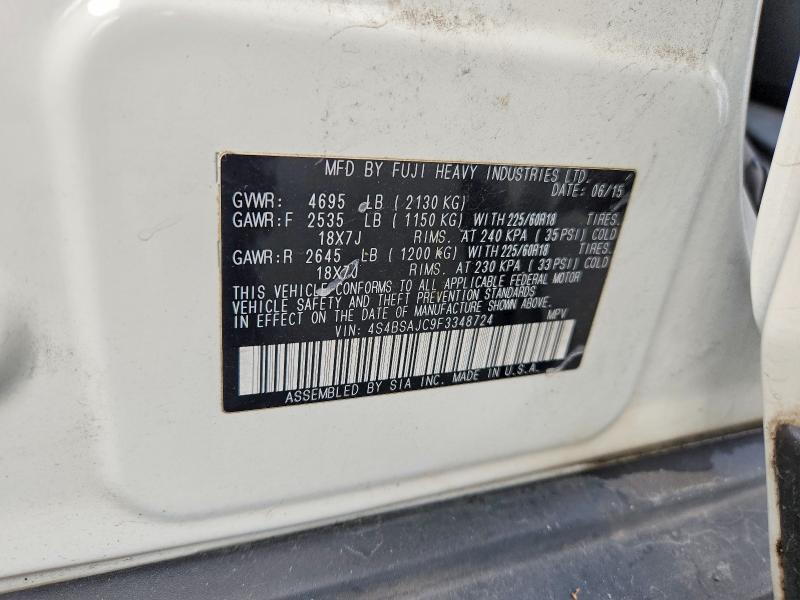 Aukcja sprzedaży 2015 Subaru Outback, vin: 4S4BSAJC9F3348724, numer aukcji: 49496476