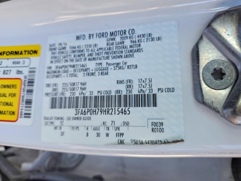 51813536 :رقم المزاد ، 3FA6P0H79HR215465 vin ، 2017 Ford Fusion مزاد بيع