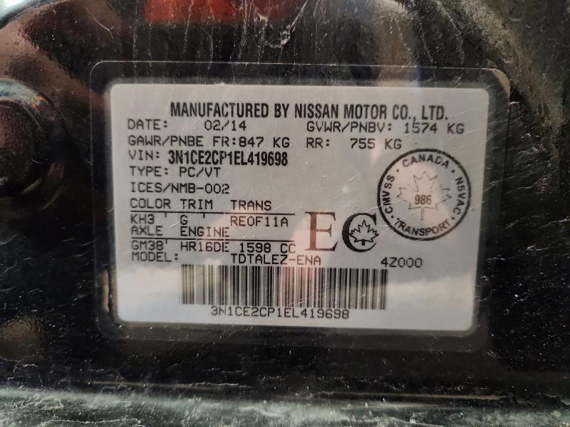 Aukcja sprzedaży 2014 Nissan Versa Note, vin: 3N1CE2CP1EL419698, numer aukcji: 50982766