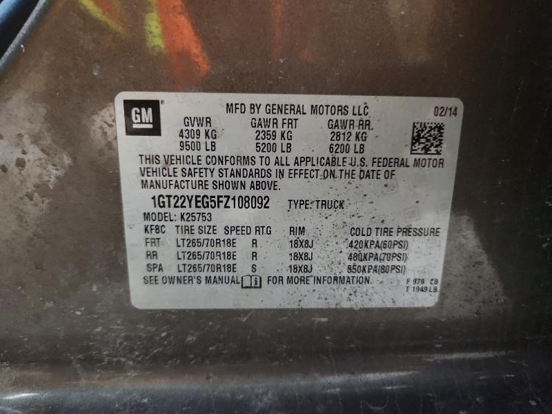Продаж на аукціоні авто 2015 Gmc Sierra, vin: 1GT22YEG5FZ108092, номер лоту: 48467426