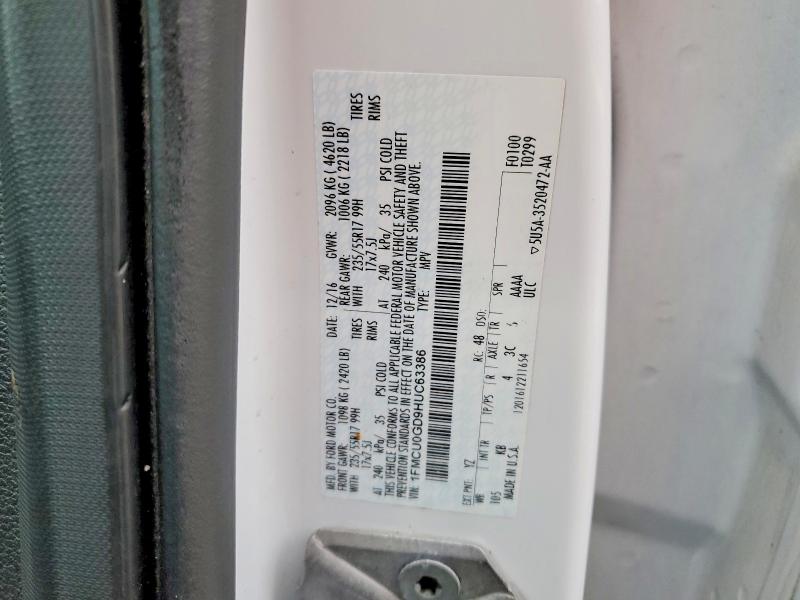 Auction sale of the 2017 Ford Escape, vin: 1FMCU0GD9HUC63386, lot number: 51598676