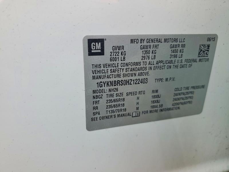 2017 Cadillac Xt5 მანქანა იყიდება აუქციონზე, vin: 1GYKNBRS0HZ122403, აუქციონის ნომერი: 48689626