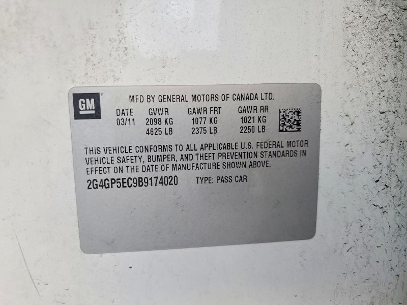 2011 Buick Regal მანქანა იყიდება აუქციონზე, vin: 2G4GP5EC9B9174020, აუქციონის ნომერი: 49050986