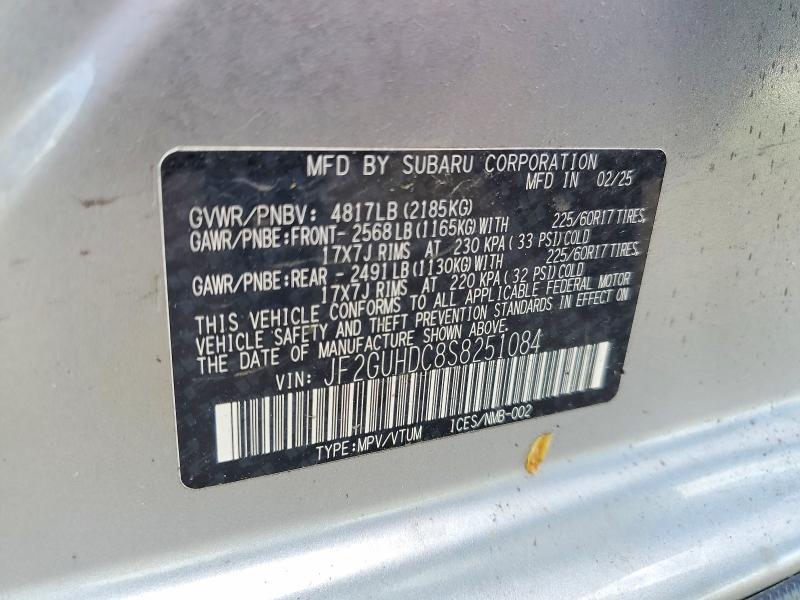 Продаж на аукціоні авто 2025 Subaru Crosstrek, vin: JF2GUHDC8S8251084, номер лоту: 51372356